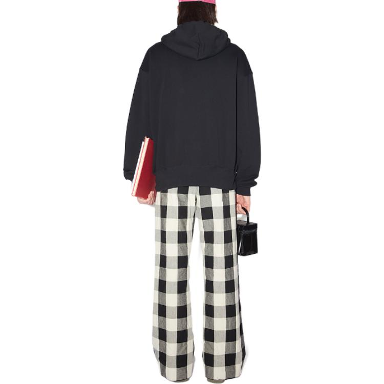 Shop Acne Studios SS24 Hoodie Oversized Unisex Hitam dengan Resleting Depan. CI0130-900