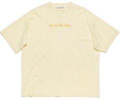 Acne Studios SS24 Faded Logo Loose Fit T-Shirt Unisex Light Yellow. CL0303-ABT Acne Studios SS24 Faded Logo Loose Fit T-Shirt Unisex Light Yellow. CL0303-ABT