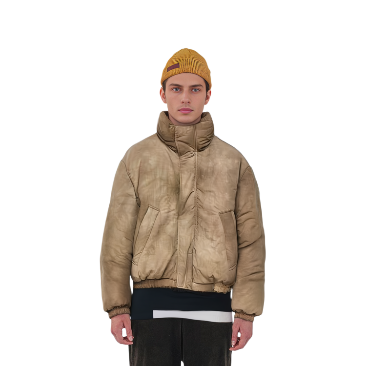 Purchase Acne Studios SS24 Jaket Zip-Up Gradasi Camel Beige Lengan Panjang. B90706-DFJ