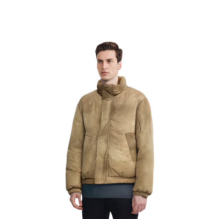 Details for Acne Studios SS24 Jaket Zip-Up Gradasi Camel Beige Lengan Panjang. B90706-DFJ