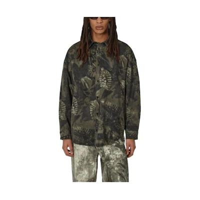 Acne Studios SS24 Green All-Over Print Long Sleeve Shirt for Men. B90755-969