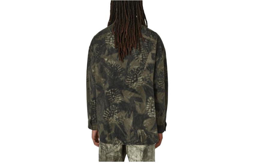 Lookbook Acne Studios 男款 SS24 綠色滿版印花長袖襯衫 B90755-969