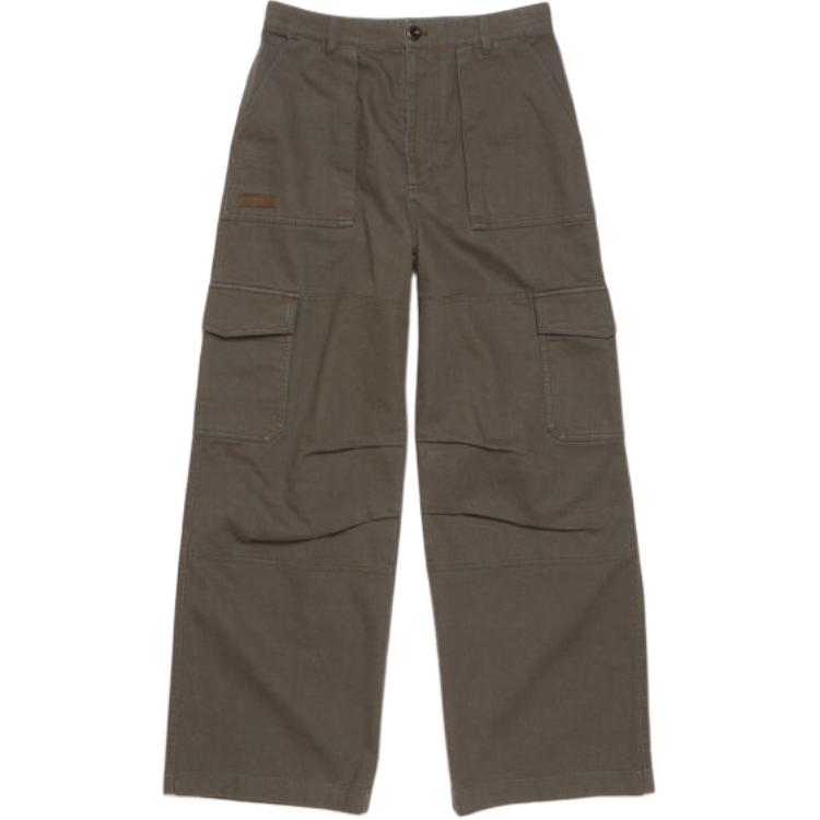 Order Pantalones rectos relajados Acne Studios SS24 verde caqui con múltiples bolsillos para hombre. BK0589-AB6