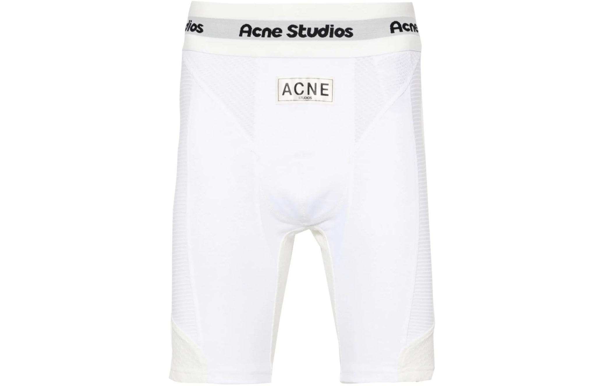 Acne Studios SS24 Logo Boxer Shorts White Alphabet Print Casual Slim Fit. BE0153-183