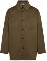 Acne Studios SS24 Loose-Fit Solid Shirt Jacket with Chest Pocket in Dark Brown B90549AB6 Acne Studios SS24 Loose-Fit Solid Shirt Jacket with Chest Pocket in Dark Brown B90549AB6