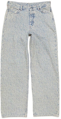 Acne Studios 男士SS24蓝色低腰宽松字母提花牛仔裤 B00349-BUF Order Acne Studios 男士SS24蓝色低腰宽松字母提花牛仔裤 B00349-BUF