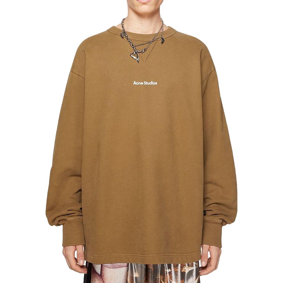 Lookbook Acne Studios SS24 男款字母印花宽松版圆领卫衣 泥灰色 BI0197-DGY