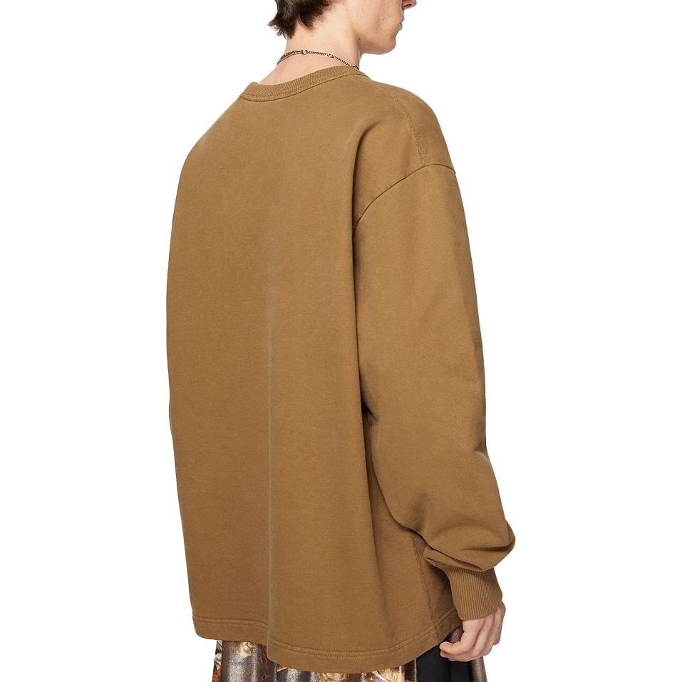 Shop Acne Studios SS24 男款字母印花宽松版圆领卫衣 泥灰色 BI0197-DGY