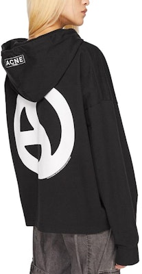 Acne Studios SS24 男女款黑色寬版落肩連帽上衣。 CI0161-900 Shop Acne Studios SS24 男女款黑色寬版落肩連帽上衣。 CI0161-900