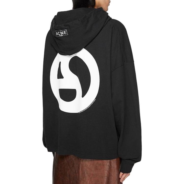 Purchase Acne Studios SS24 宽松落肩连帽衫 男女同款 黑色。 CI0161-900