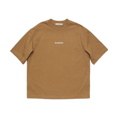 Acne Studios SS24 Oversized Dropped Shoulder Logo T-Shirt Men Mud Gray. BL0385-DGY