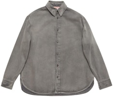 Acne Studios SS24 Oversized Studded Long Sleeve Shirt Unisex in Coal Gray. CB0074-AA2 Acne Studios SS24 Oversized Studded Long Sleeve Shirt Unisex in Coal Gray. CB0074-AA2