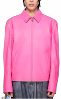 Acne Studios SS24 Pink Leather Jacket - Solid Color Long Sleeve Outerwear B70140-BP5 Acne Studios SS24 Pink Leather Jacket - Solid Color Long Sleeve Outerwear B70140-BP5
