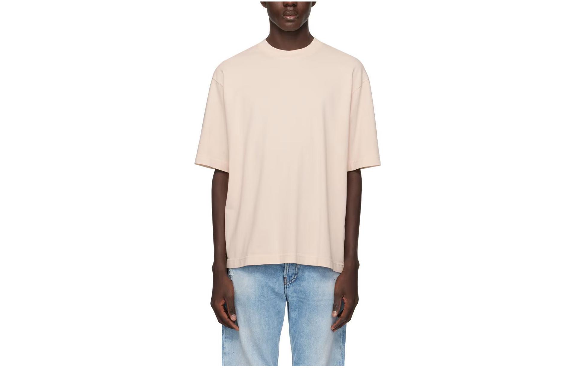 Acne Studios SS24 Plain Crewneck Pink T-Shirt  Casual Tee. CL0218-DKY