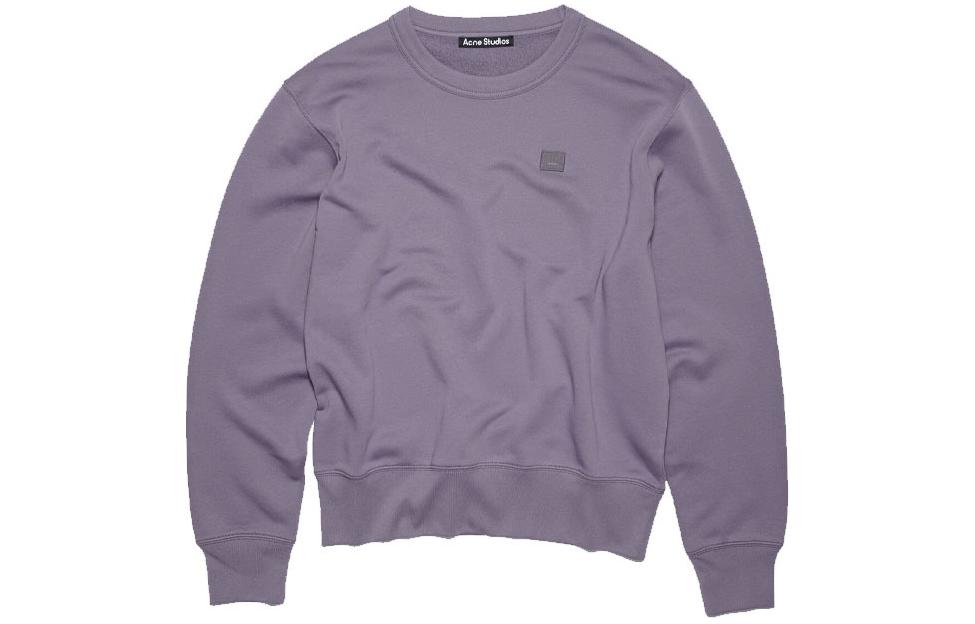 Acne Studios SS24 Purple Crewneck Pullover Slim Fit Long Sleeve Sweatshirt Men ACST-0131