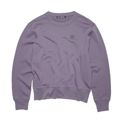 Acne Studios SS24 Purple Crewneck Pullover Slim Fit Long Sleeve Sweatshirt Men ACST-0131