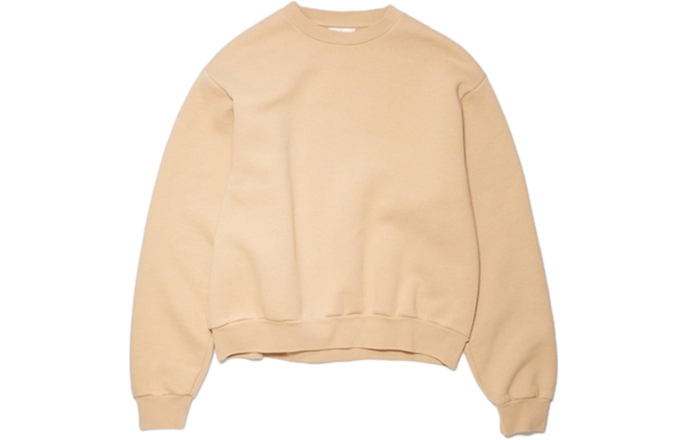 Acne Studios SS24 Relaxed Fit Unisex Pullover Crewneck Sweatshirt Light Camel CI0126-ALJ