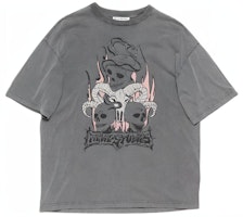 Acne Studios SS24 Skull Print Oversized T-Shirt Unisex Faded Black. CL0267-BM0 Acne Studios SS24 Skull Print Oversized T-Shirt Unisex Faded Black. CL0267-BM0