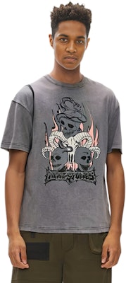 Acne Studios SS24 Skull Print Oversized T-Shirt Unisex Faded Black. CL0267-BM0 Details for Acne Studios SS24 Skull Print Oversized T-Shirt Unisex Faded Black. CL0267-BM0