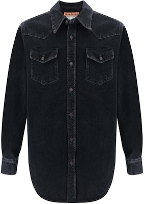 Acne Studios SS24 Solid Black Button-Up Long Sleeve Shirt for Men. CB0079-900 Order Acne Studios SS24 Solid Black Button-Up Long Sleeve Shirt for Men. CB0079-900