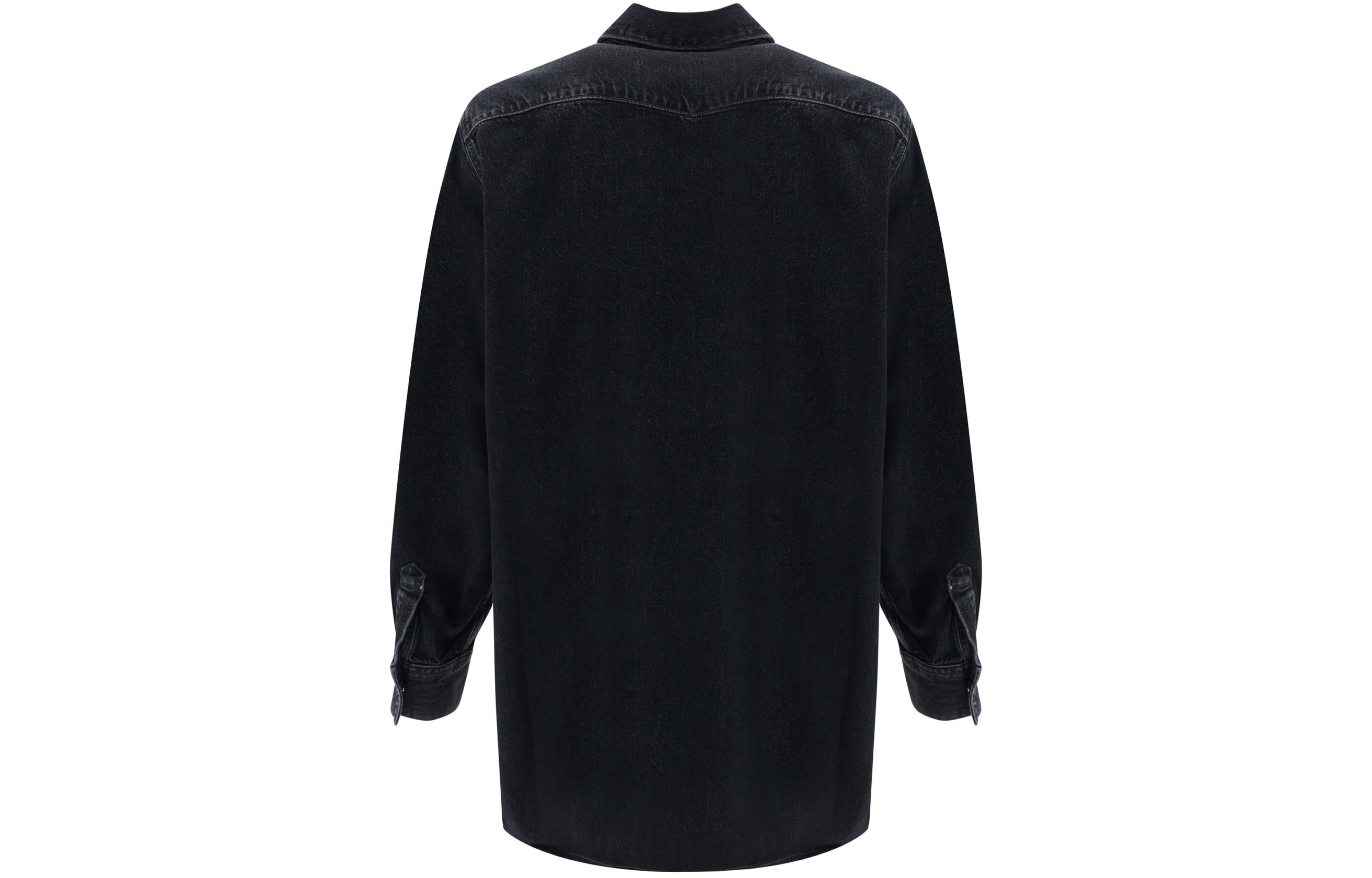 Lookbook Kemeja Pria Lengan Panjang Hitam Polos Acne Studios SS24. CB0079-900