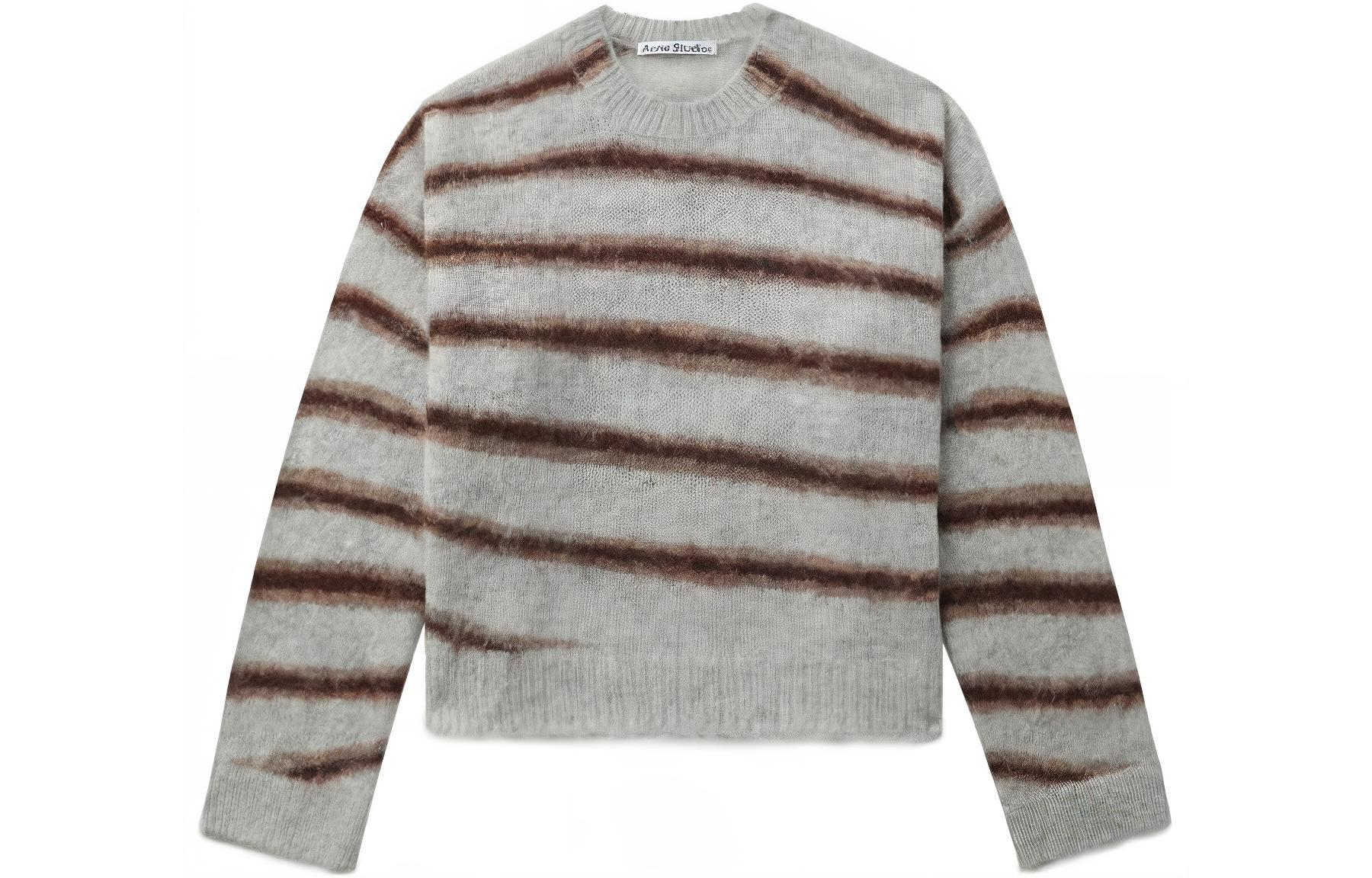 Acne Studios SS24 Striped Loose-Fit Mohair Pullover Sweater Unisex. B60315