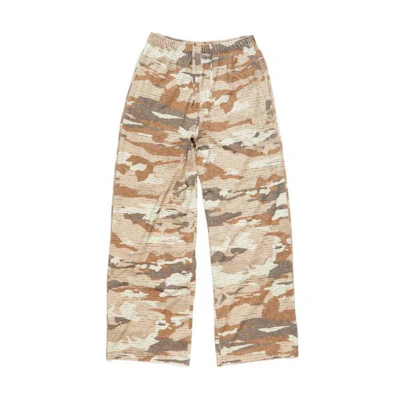 Acne Studios SS24 Unisex Camo Rhinestone Logo Loose Fit Pants Cocoa Brown. CK0106-CA8