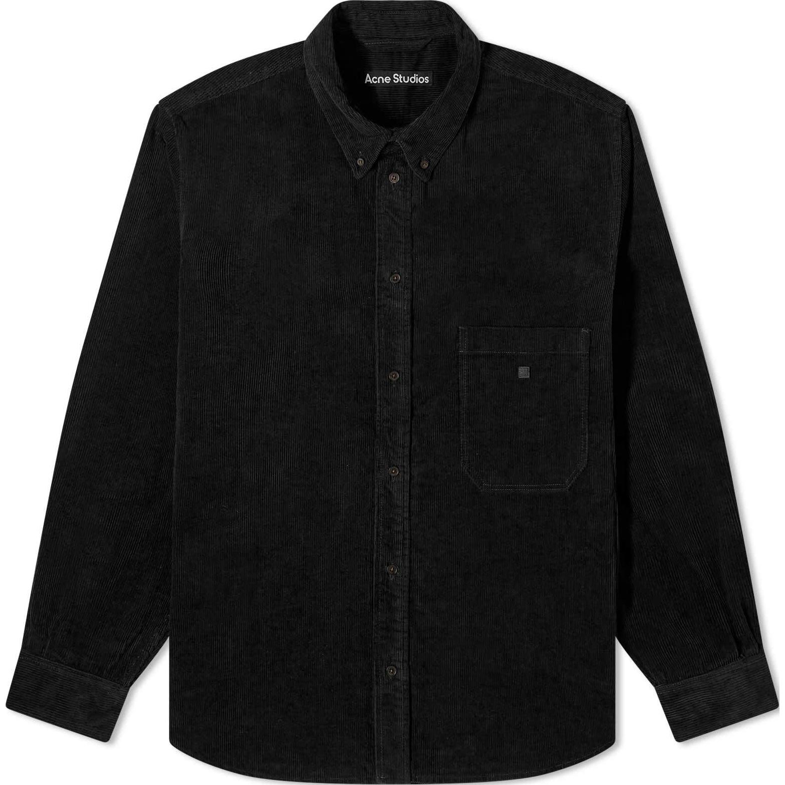 Acne Studios SS24 Unisex Corduroy Button-Up Jacket Black. C90164-Black