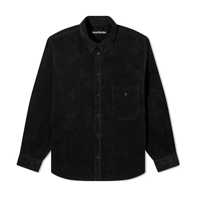 Acne Studios SS24 Unisex Corduroy Button-Up Jacket Black. C90164-Black