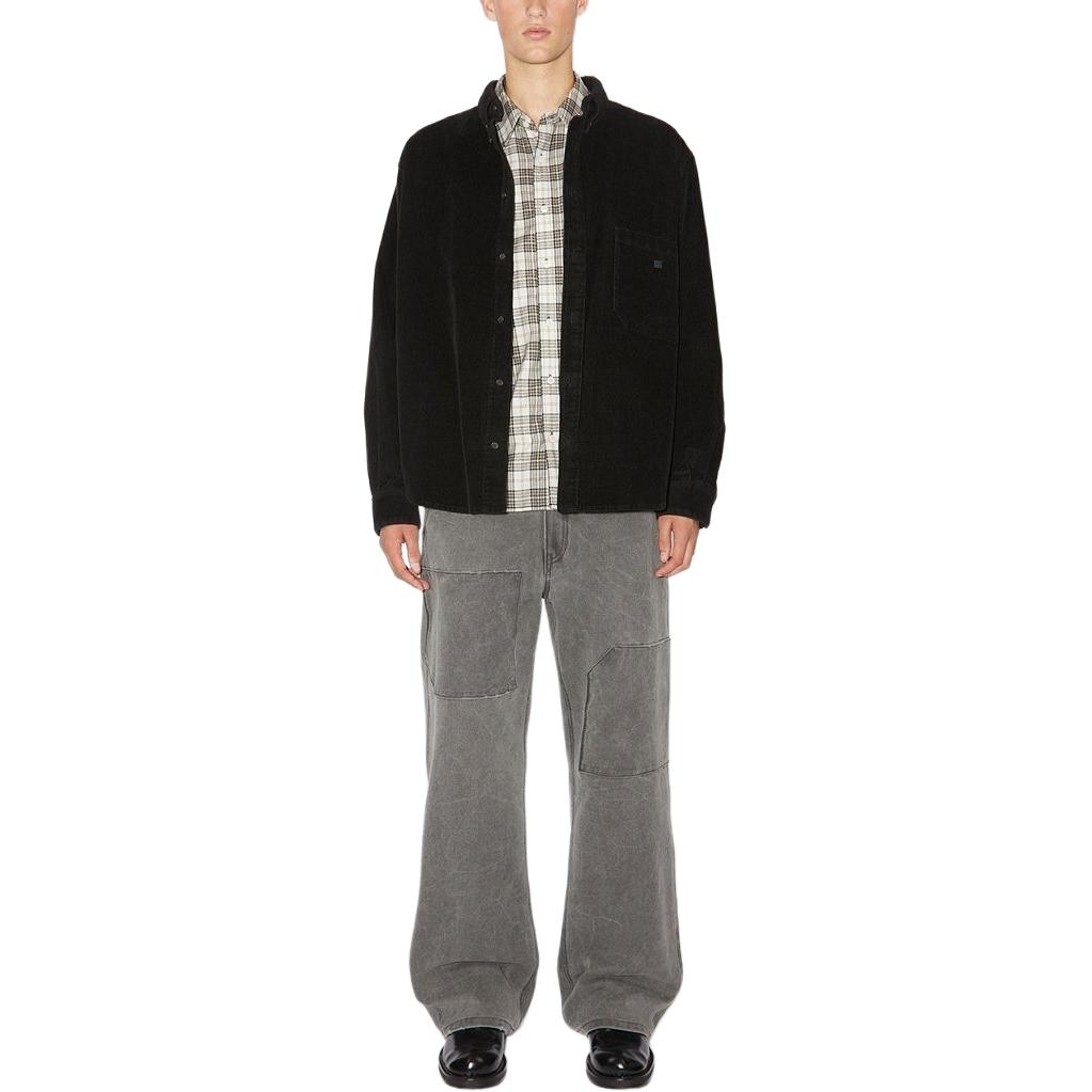 Lookbook Chaqueta Unisex de Pana con Botones Negra Acne Studios SS24. C90164-Black