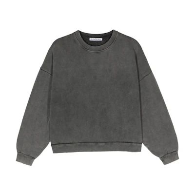 Acne Studios SS24 Unisex Crewneck Relaxed Fit Cotton Sweatshirt Grey CI0137-GRAY