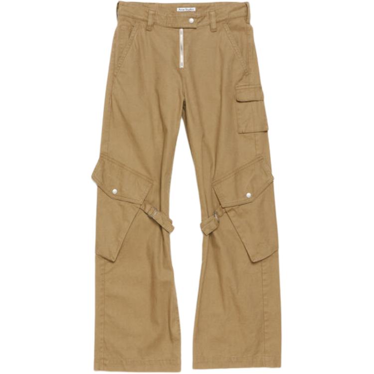 Acne Studios SS24 Unisex Multi-Pocket Straight-Leg Cargo Pants Pale Beige. AK0829-AE5