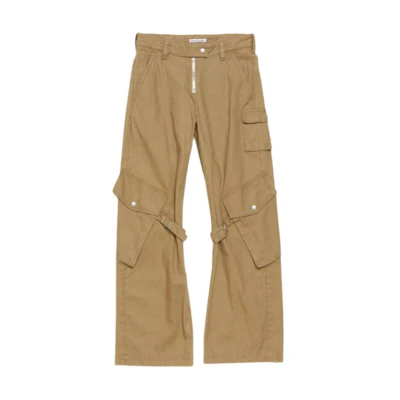 Acne Studios SS24 Unisex Multi-Pocket Straight-Leg Cargo Pants Pale Beige. AK0829-AE5