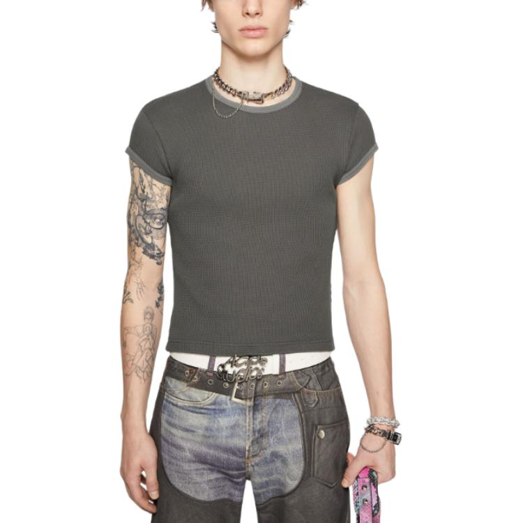 Lookbook Acne Studios SS24 男女同款简约短袖圆领T恤 浅灰色 CL0266-DJO
