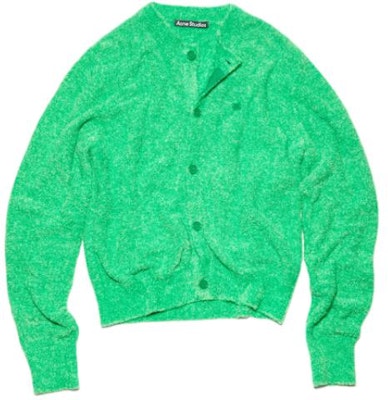 Acne Studios SS24 Cardigan Uniseks Butang Hijau Cerah Knit. C60072-BCD Order Acne Studios SS24 Cardigan Uniseks Butang Hijau Cerah Knit. C60072-BCD