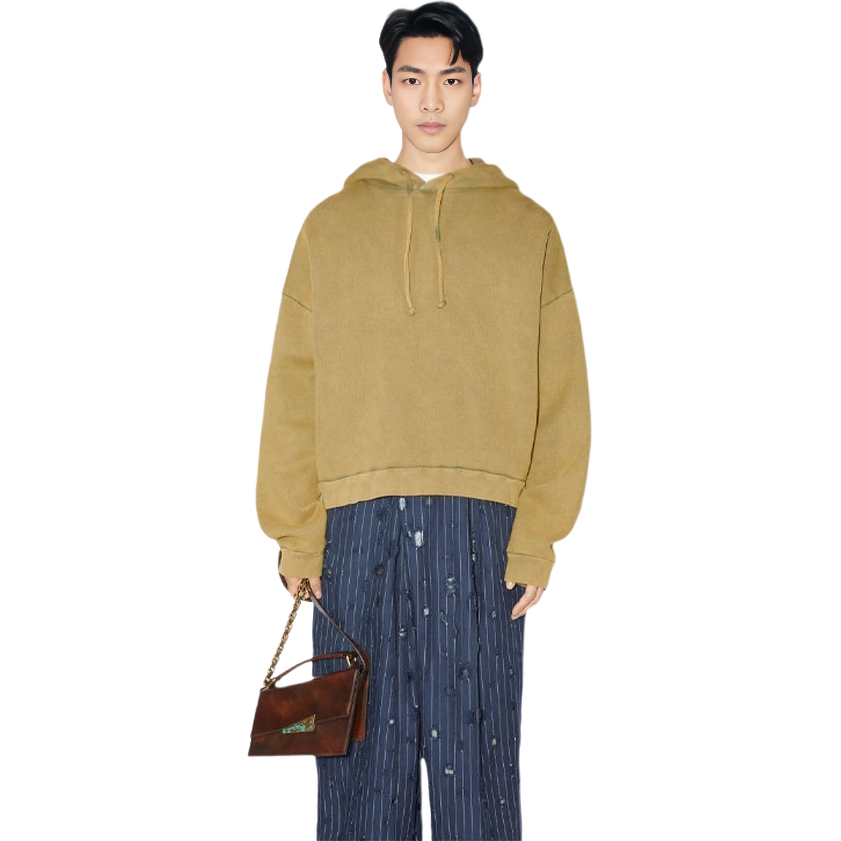 Acne Studios SS24 Unisex Vintage Dyed Cotton Logo Patch Hoodie Gray-Green. CI0138-ABC 圖 3