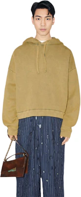 Acne Studios SS24 Unisex Vintage Dyed Cotton Logo Patch Hoodie Gray-Green. CI0138-ABC Lookbook Acne Studios SS24 Unisex Vintage Dyed Cotton Logo Patch Hoodie Gray-Green. CI0138-ABC