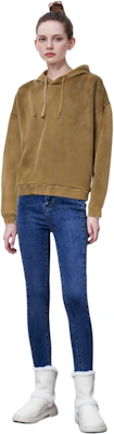 Acne Studios SS24 Unisex Vintage Dyed Cotton Logo Patch Hoodie Gray-Green. CI0138-ABC Shop Acne Studios SS24 Unisex Vintage Dyed Cotton Logo Patch Hoodie Gray-Green. CI0138-ABC