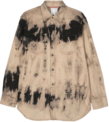 Acne Studios SS24 Unisex Kemeja Lengan Panjang Loose Fit Beige Black. CB0072-BEIGE Buy Acne Studios SS24 Unisex Kemeja Lengan Panjang Loose Fit Beige Black. CB0072-BEIGE