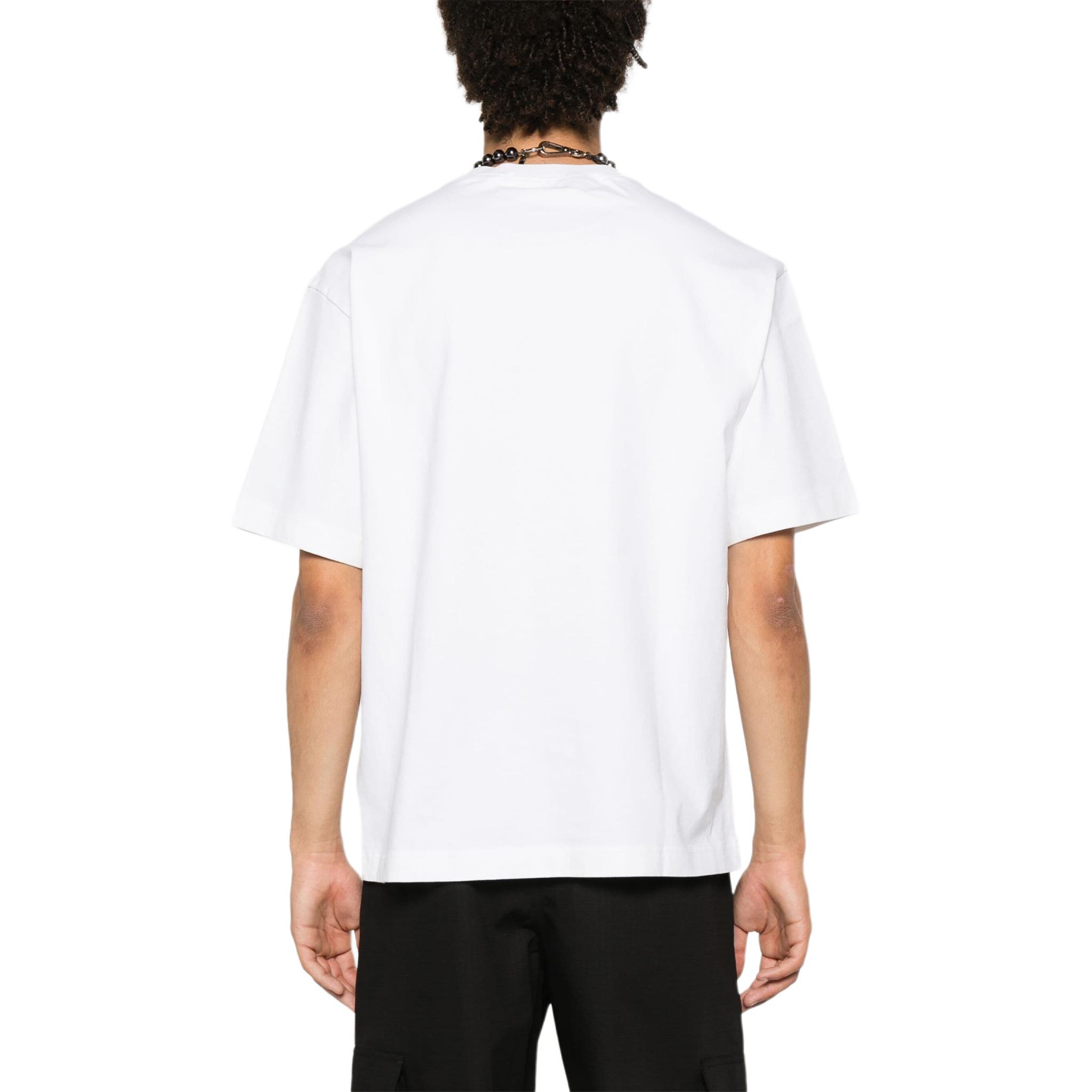 Shop Acne Studios SS24 Unisex Baju-T Krew Leher Putih Logo Huruf Kapas. CL0274-WHITE
