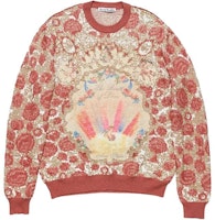 Acne Studios SS24 Vintage Colorblock Floral Knit Crewneck Sweater Multicolor Men B60312-DLV Acne Studios SS24 Vintage Colorblock Floral Knit Crewneck Sweater Multicolor Men B60312-DLV