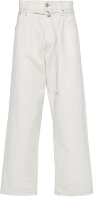 アックネ スタジオス SS24 ホワイト テーパードフィット ジーンズ コントラストステッチ バックロゴパッチ C00062-AEG Order アックネ スタジオス SS24 ホワイト テーパードフィット ジーンズ コントラストステッチ バックロゴパッチ C00062-AEG