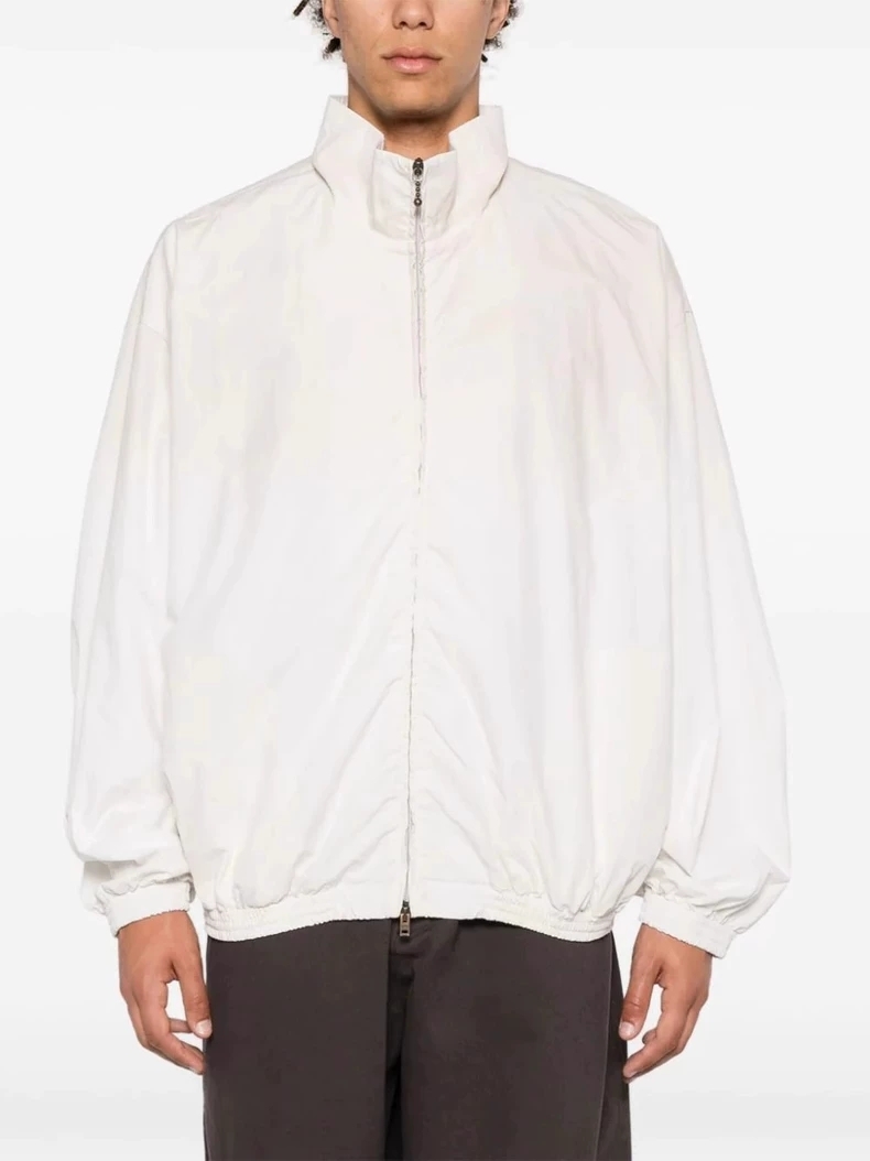 Acne Studios SS24 White Zipper Bomber Jacket with Letter Print Unisex B90790-100