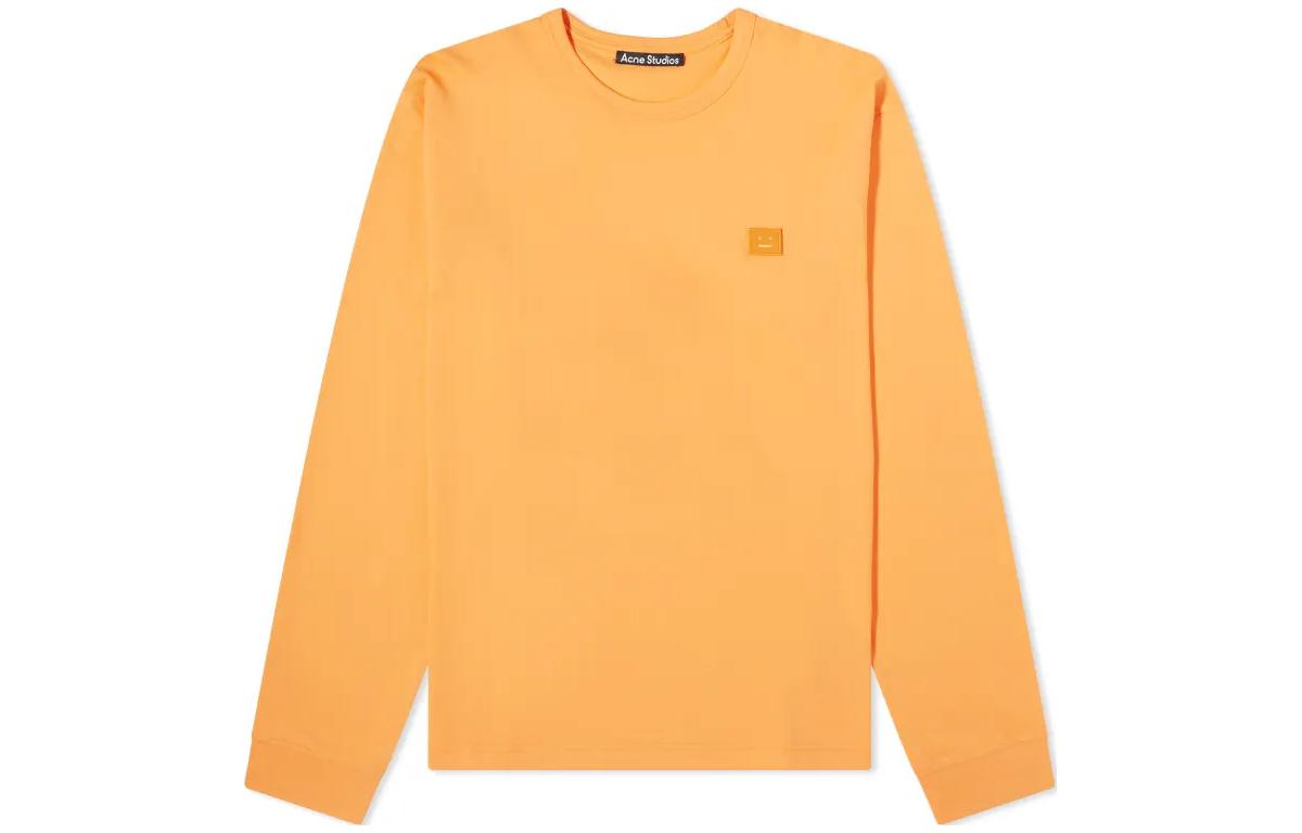Acne Studios SS24 Yellow Crewneck Long Sleeve Sweatshirt with Logo CL0204-AC1