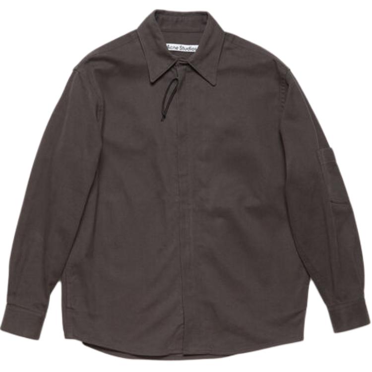 Acne Studios SS24 Zip-Up Collared Oversized Jacket Men’s Stone Black B90769-DH2