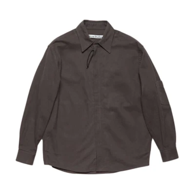 Acne Studios SS24 Zip-Up Collared Oversized Jacket Men’s Stone Black B90769-DH2