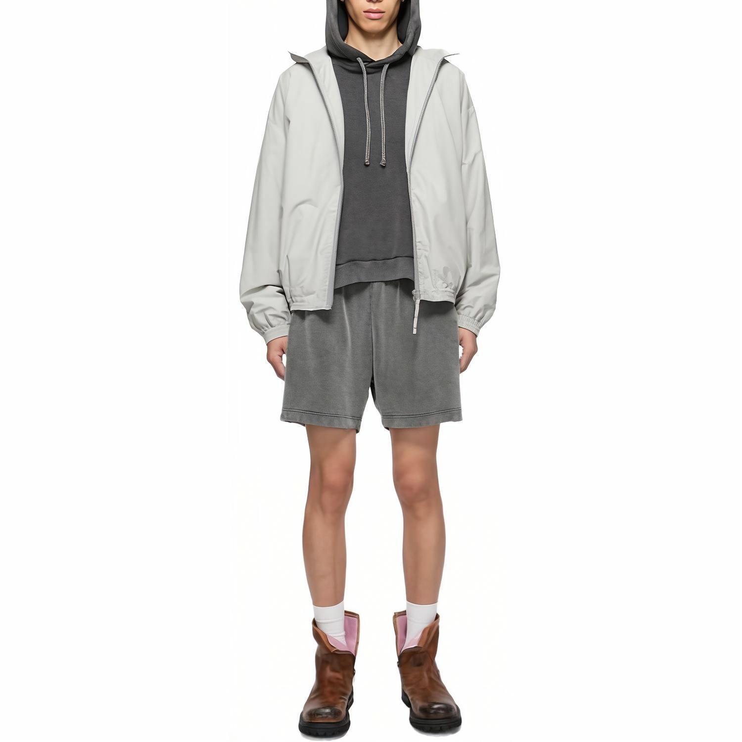 Shop Acne Studios SS25 1996标志后背宽松休闲夹克 男士灰色 B90800-902