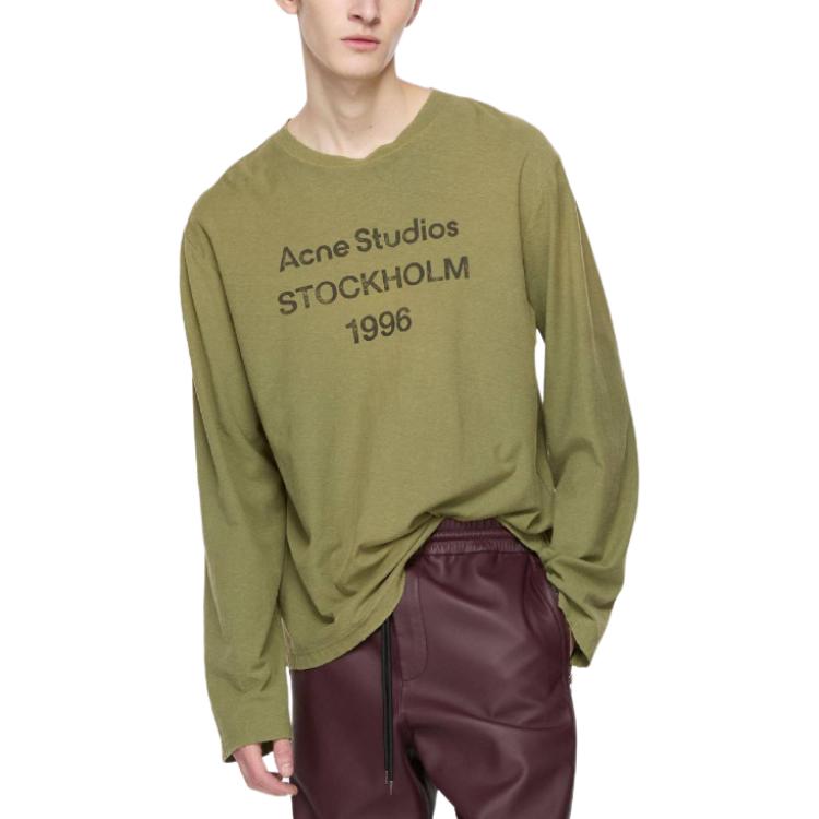 Shop Acne Studios SS25 1996复古标志长袖男女通用T恤。 CL0197