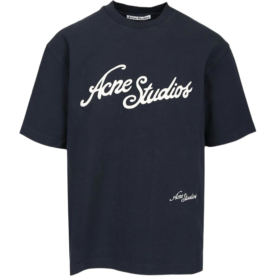 Order Acne Studios SS25 3D刺繡噴漆休閒T恤 男女皆可 藍色。 CL0327-BPA