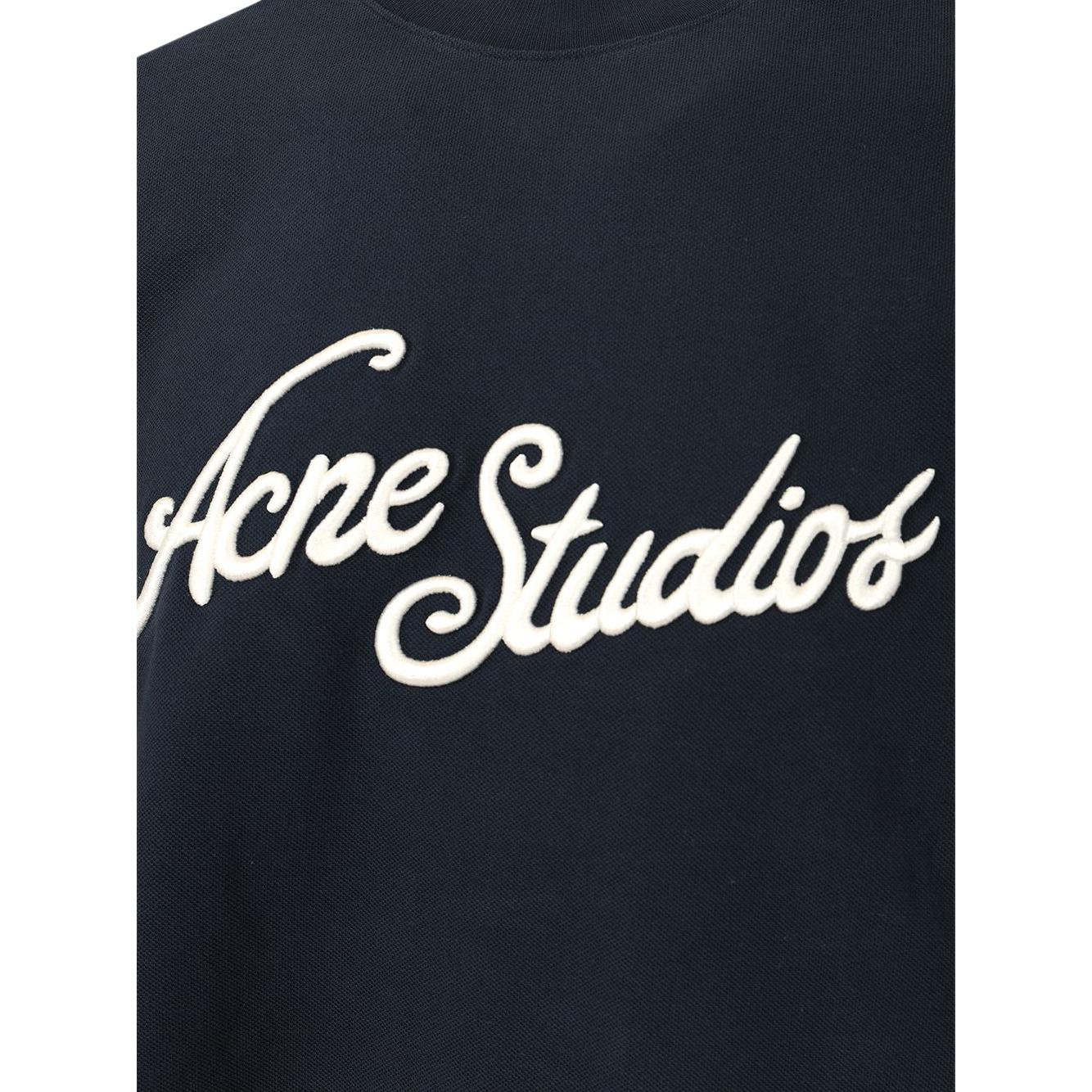 Shop Acne Studios SS25 3D刺繡噴漆休閒T恤 男女皆可 藍色。 CL0327-BPA